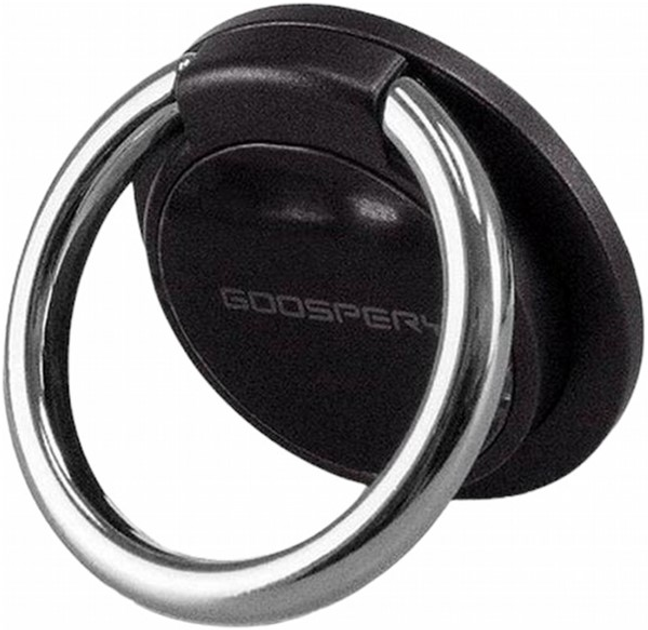 Тримач-кільце на смартфон Mercury Goospery Ring Black - Silver (8806174342333) - зображення 2