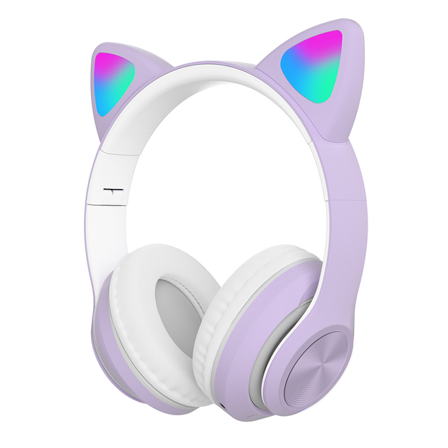Бездротові повнорозмірні навушники Bluetooth Котячі вушка з LED UKC CAT ...