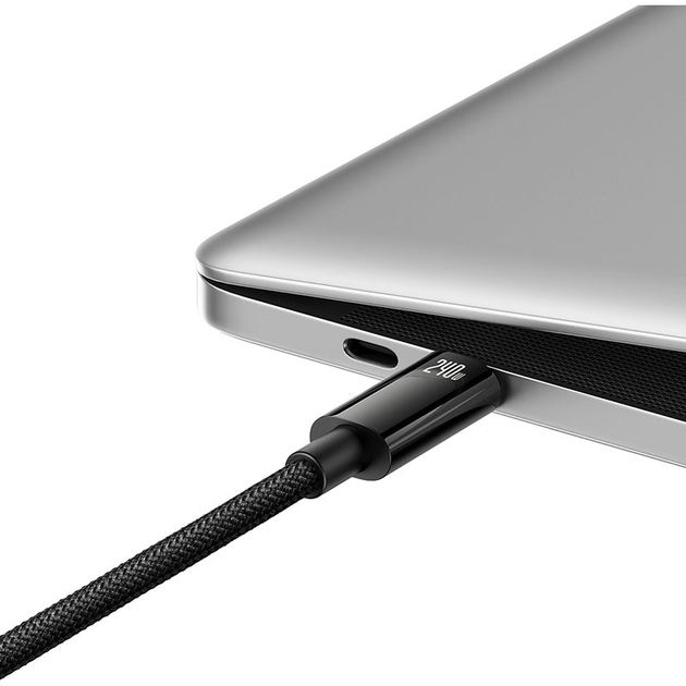 Кабель Baseus USB Type-C до USB Type-C Tungsten Gold Power Delivery 240 Вт 1 м Black (CAWJ040001) - зображення 4