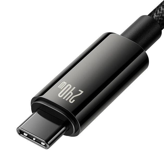 Кабель Baseus USB Type-C до USB Type-C Tungsten Gold Power Delivery 240 Вт 1 м Black (CAWJ040001) - зображення 5