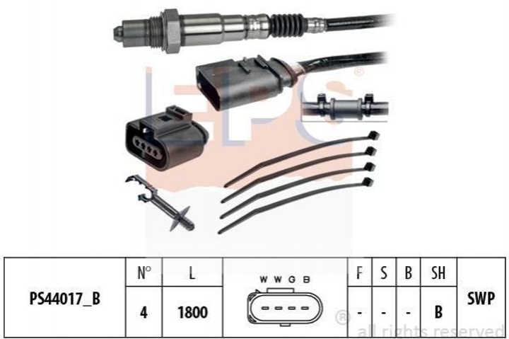 Лямбда зонд EPS 1.998.247 Audi A4, A3, A6, TT, Allroad; Skoda Octavia; Volkswagen Golf, Passat, Polo, Bora, Phaeton; Seat Toledo, Cordoba, Leon, Ibiza 021906262C, 058906265B, 058906265C - изображение 1