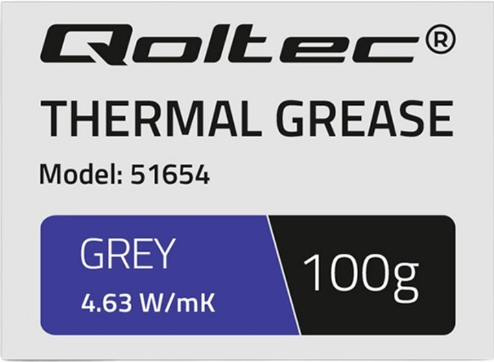 Термопаста Qoltec 4.63 Вт/(м*К) 100 г Grey (5901878516547) - зображення 1