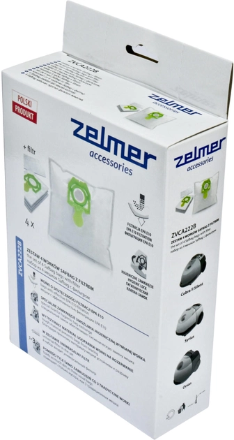 Zestaw worków z filtrem Zelmer Safbag ZVCA222B - obraz 2