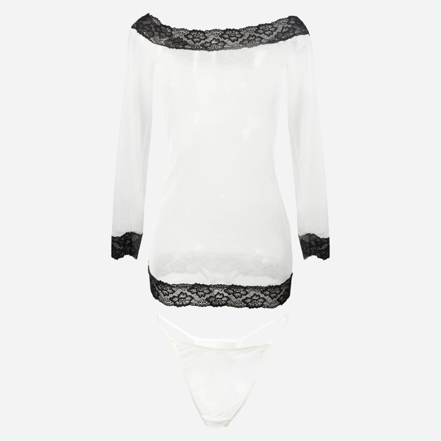 Еротичний комплект (нічна сорочка + трусики-бікіні) жіночий DKaren Ashley XS Екрю (5902686565765) - зображення 1