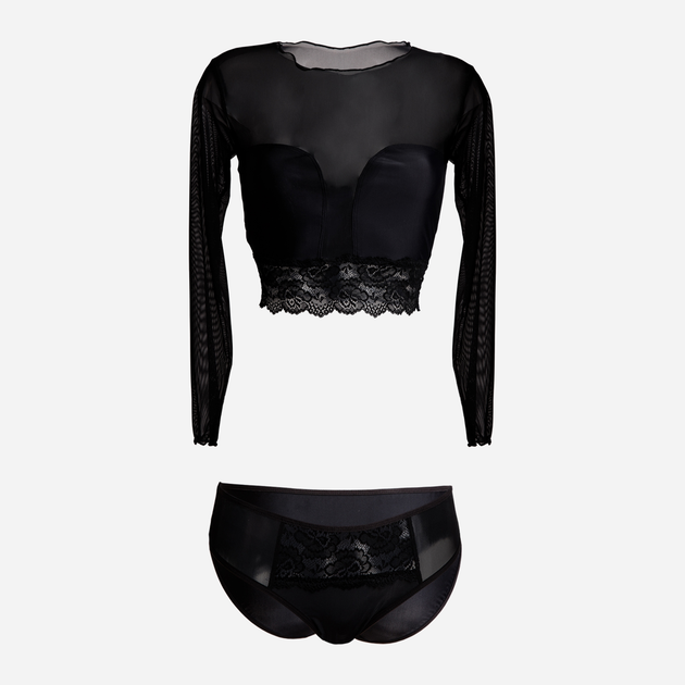 Komplet erotyczny damski (top + majtki figi) DKaren Becca XS Czarny (5903068510854) - obraz 3