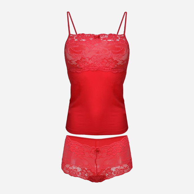 Komplet erotyczny (podkoszulka + majtki-szorty) damski DKaren Dafne L Czerwony (5900652528332) - obraz 2