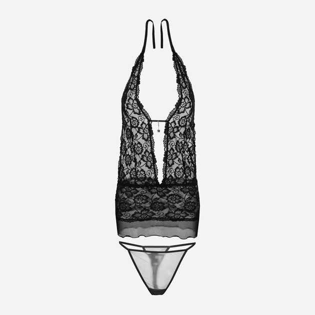Komplet erotyczny (podkoszulka + majtki-bikini) damski DKaren Emily L Czarny (5902230067172) - obraz 1
