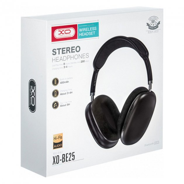 Беспроводные накладные наушники блютуз с микрофоном XO BE25 Bluetooth Черный - изображение 10