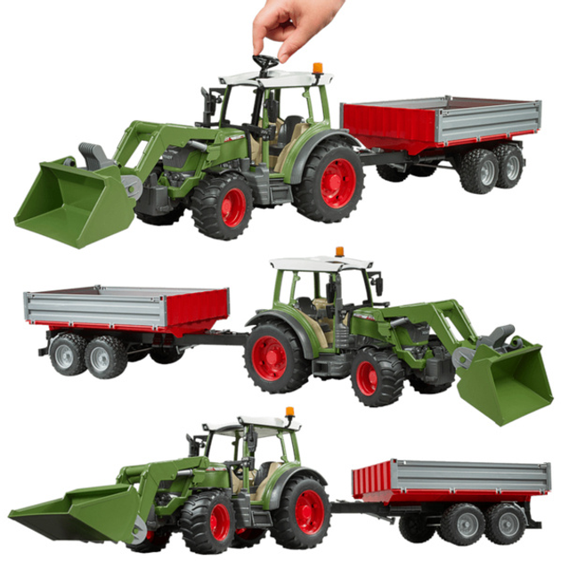 Traktor Bruder Fendt Vario 211 with Front Loader and Tipping Trailer (4001702021825) - obraz 2