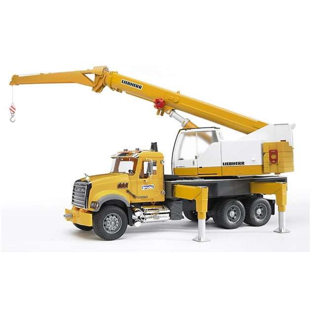 Ciężarówka z żurawiem Bruder - Liebherr Crane Truck - Yellow (4001702028183) - obraz 2