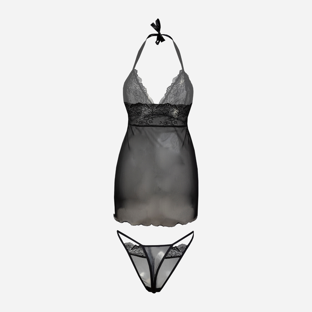 Еротичний комплект (нічна сорочка + трусики-бікіні) жіночий DKaren Arizona S Чорний (5903251460966) - зображення 2