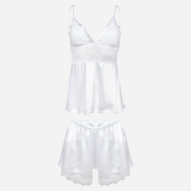 Еротична піжама (майка + шорти) жіноча DKaren Harmonia 2XL Біла (5903251460881) - зображення 1