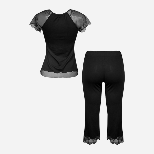 Піжама (футболка + штани) жіноча DKaren Kinzly S Чорна (5903251460669) - зображення 2