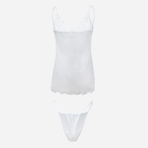 Komplet erotyczny (koszula nocna + majtki-bikini) damski DKaren Stacy S Biały (5903251460300) - obraz 2