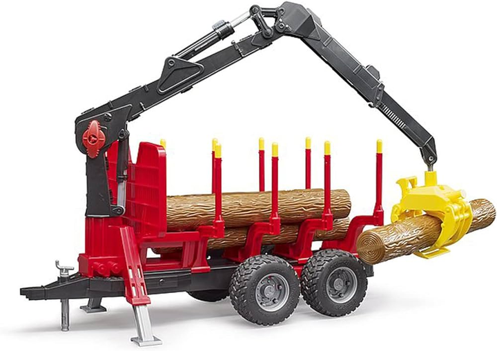 Ігровий нaбір Bruder - Brother back trailer with loading crane, 4 logs and timber grab (4001702022525) - зображення 1