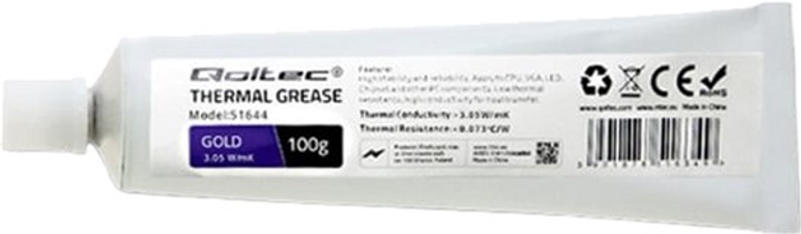 Термопаста Qoltec 3.17 Вт/(м*К) 100 г Silver (5901878516493) - изображение 2