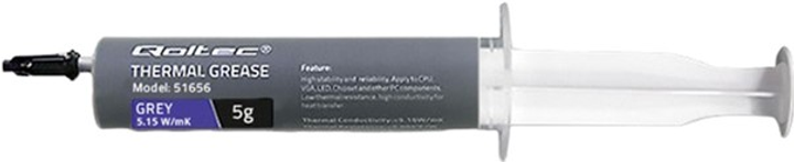 Термопаста Qoltec 5.15 Вт/(м*К) 5 г Grey (5901878516561) - изображение 1