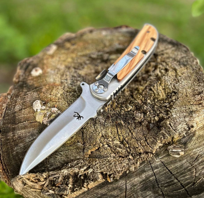 Охотничий нож Browning 374 дерево 21 см - изображение 2