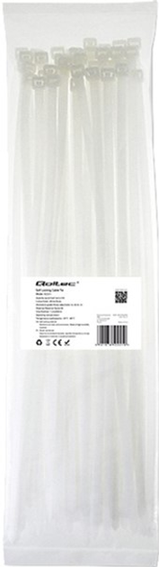 Кабельні стяжки Qoltec Nylon UV 7.2 x 400 мм 50 шт White (5901878522210) - зображення 1