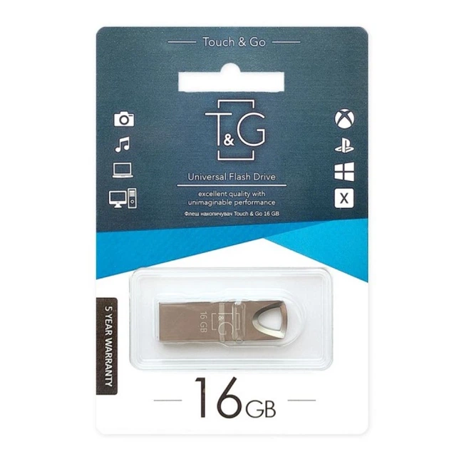 Флешка (флеш память USB) T&G 16 GB Metal 117 Стальной - изображение 2