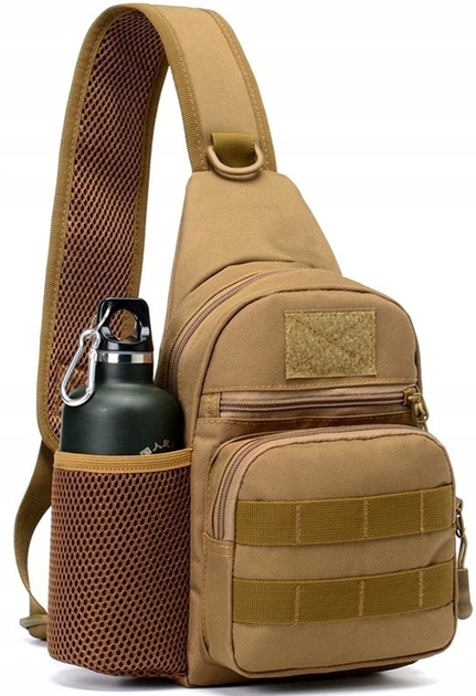 Тактическая армейская мужская сумка-слинг Edibazzar ST127S койот - изображение 1