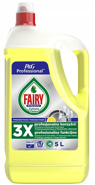 Засіб для миття посуду Fairy Jar Professional 5 л Лимон (8001841110264) - зображення 1