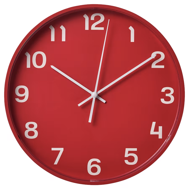 Акція на Настінний годинник IKEA PLUTTIS червоний від Rozetka