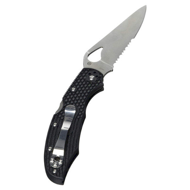 Ніж складальний Spyderco Byrd Cara Cara 2 FRN напівсерейтор Black тип замка Back Lock BY03PSBK2 - зображення 1