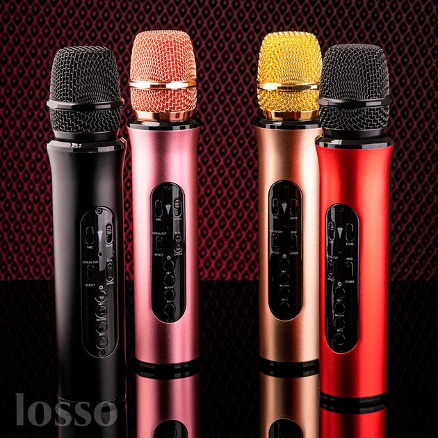 Мікрофон для караоке бездротовий блютуз із картою пам'яті Losso K6L Premium (K6 Plus Duet) рожевий - зображення 10