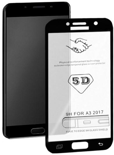 Szkło hartowane Qoltec Premium 5D do Samsung Galaxy A3 2017 Czarny (5901878511269) - obraz 1