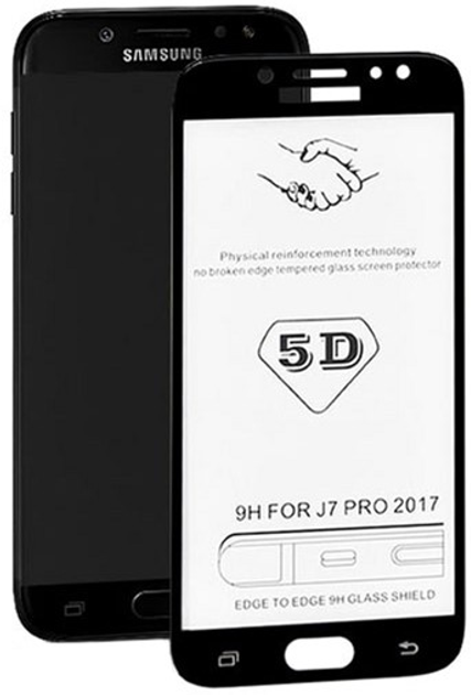 Szkło hartowane Qoltec Premium 5D do Samsung Galaxy J7 2017 Czarne (5901878511214) - obraz 1