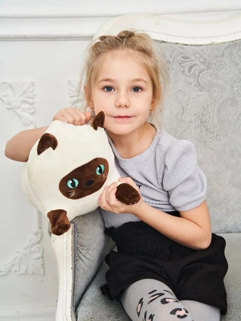 Мягкая игрушка обнимашка антистресс Сиамский Кот батон 70 см My Kigu Бежевый (9048) - Фото 5 Мягкая игрушка обнимашка антистресс Сиамский Кот батон 70 см My Kigu Бежевый (9048) - изображение 5