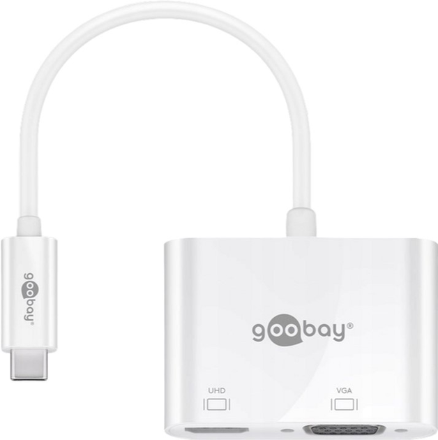 Adapter Goobay wieloportowy USB Type-C - HDMI/VGA biały (4040849524301) - obraz 1