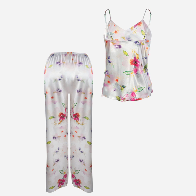 Piżama (podkoszulka + spodnie) damska DKaren Dk-Ki 2XL Biała z różowym i fioletowym (5903251426276) - obraz 2