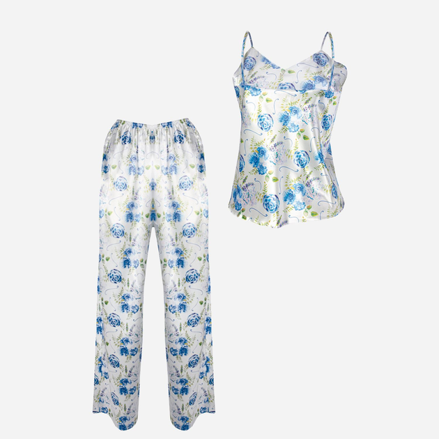Піжама (майка + брюки) жіноча DKaren Dk-Ki XS Біла з синім (5903251425804) - зображення 2
