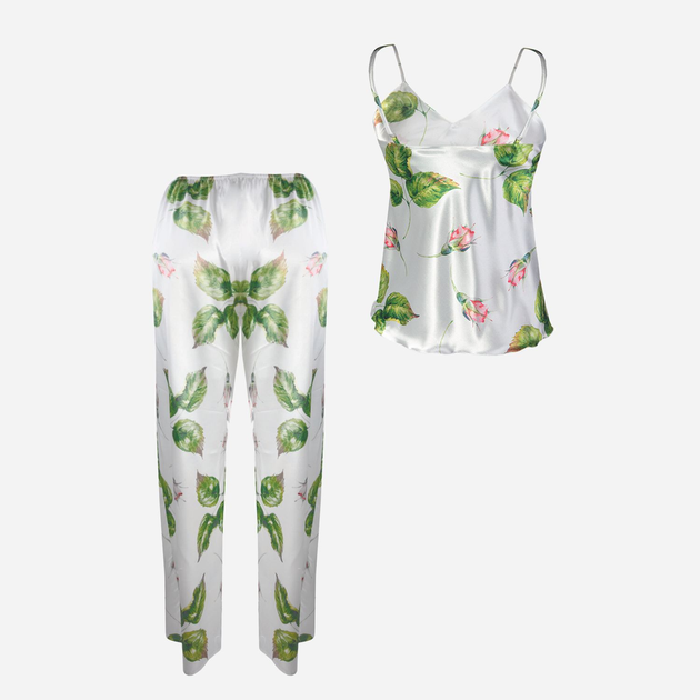 Piżama (podkoszulka + spodnie) damska DKaren Dk-Ki 2XL Biała z zielonym i różowym (5903251426092) - obraz 2