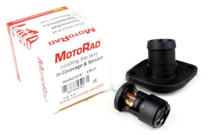 Термостат MOTORAD 385-87K Skoda Octavia, Felicia, Fabia; Volkswagen Polo, Golf, Vento, Caddy, Bora; Seat Leon, Toledo, Ibiza, Cordoba 032121110B, 032121110J - изображение 1