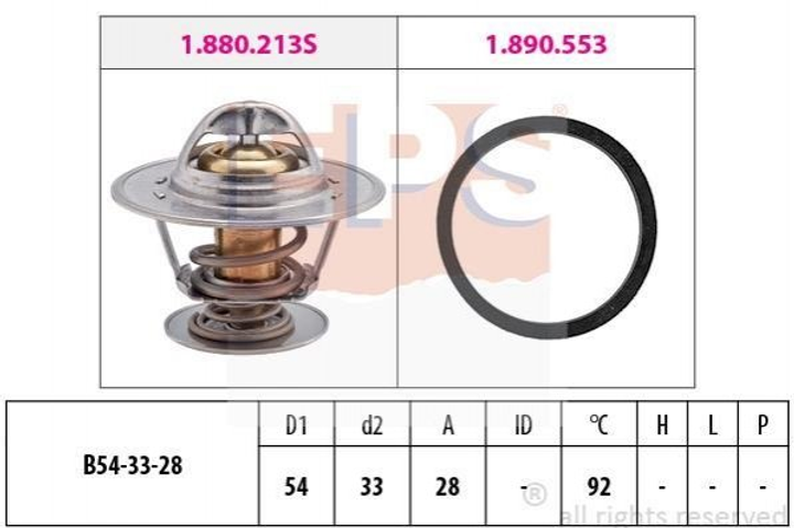 Термостат EPS 1880213 Opel Kadett, Vectra, Astra 1338046, 1338865, 90009956 - изображение 1