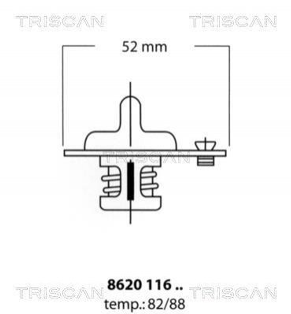 Термостат TRISCAN 862011688 Mazda Xedos 6 B3H715171A, B3H815171A, B62115173 - зображення 1