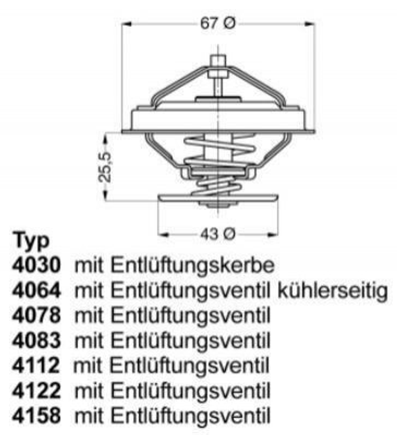 Термостат WAHLER 406475D Mercedes S-Class 0022038275, 1162000015 - зображення 1