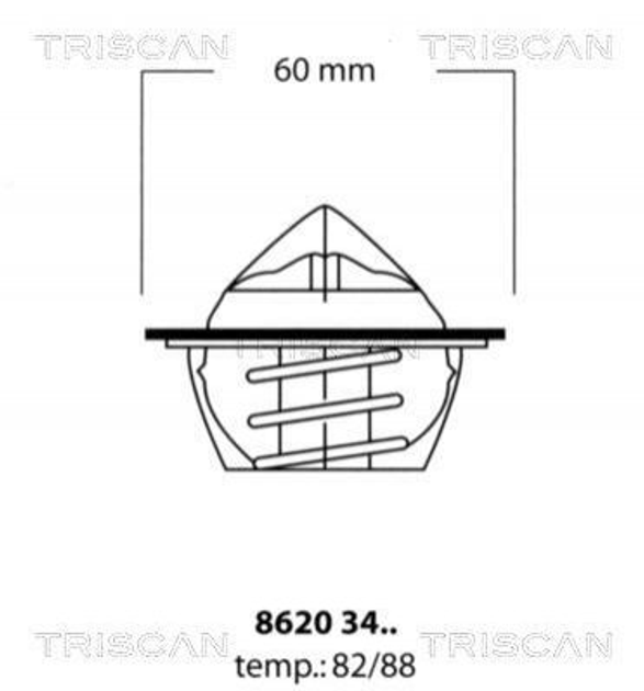 Термостат TRISCAN 86203488 Skoda Felicia 114095090, 115095090 - зображення 1