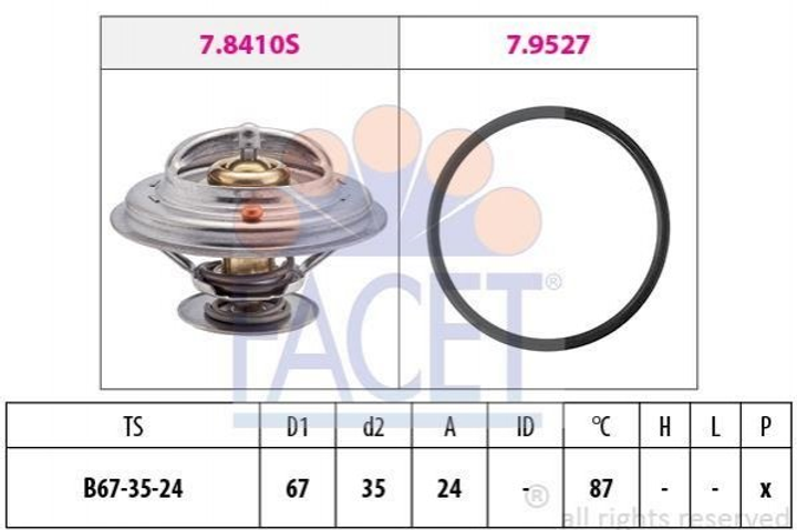 Термостат FACET 78410 Audi A6, A4, A8, Allroad, 100, 80; Volkswagen Passat; Skoda Superb 078121113F, 077121113, 078121113C - зображення 1