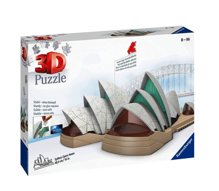 Класичний пазл Ravensburger 3D Puzzle Opernhaus Sydney 70 x 50 см 216 елементів (4005556112432) - зображення 1