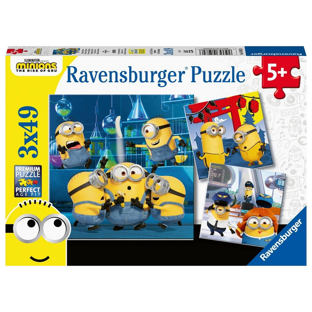 Zestaw puzzli Ravensburger Zabawne Minionki 19 x 28 cm 3 x 49 elementów (4005556050826) - obraz 1