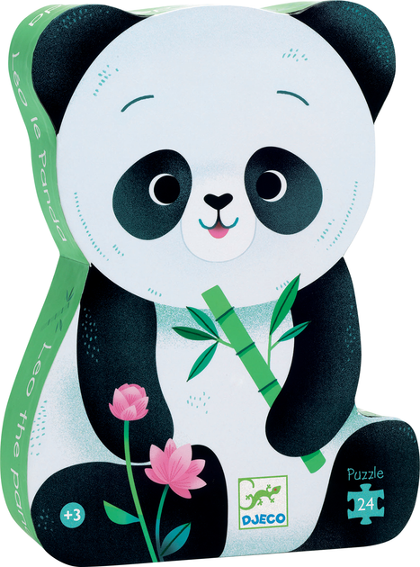 Puzzle klasyczne Djeco Shapes Puzzle Leo the Panda 42 x 30 cm 24 elementów (3070900072824) - obraz 1