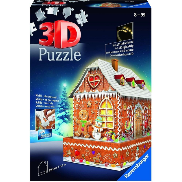 Puzzle 3D Ravensburger Imbirowy dom 30 x 19 x 28 cm 216 elementów (4005556112371) - obraz 1