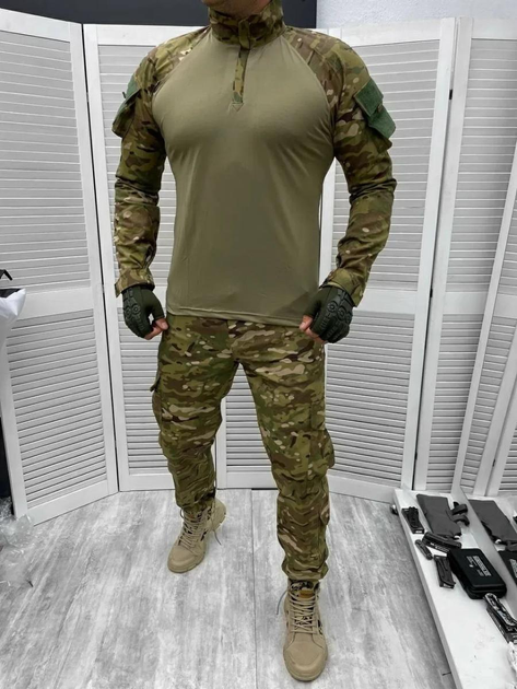 Мужской армейский костюм мультикам для ВСУ (ЗСУ) Tactical тактическая форма убакс и брюки Турция 7284 XL - изображение 1
