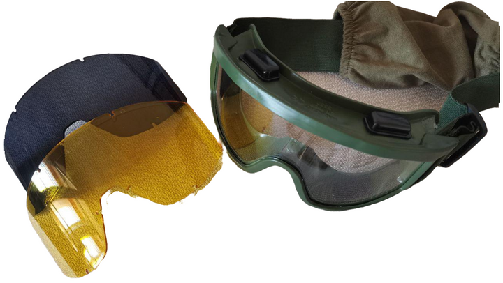 Тактичні окуляри-маска для військових операцій у пустелі зі змінними лінзами / рівень захисту ABC - зображення 1