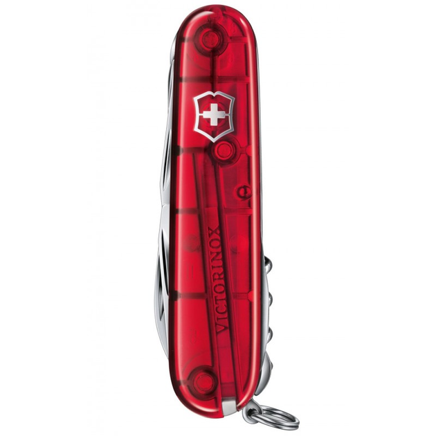 Складаний швейцарський ніж Victorinox Vx13713.T Huntsman 15 функцій 91 мм червоний-напівпрозорий - зображення 2