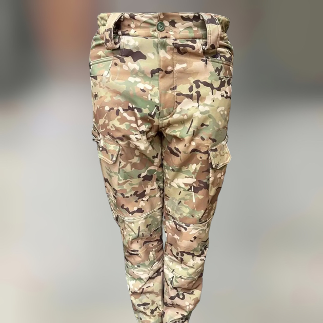 Штани штани флісові утеплені тактичні софтшел розмір мультикам, зимові для військових xxl, sword, single - зображення 1